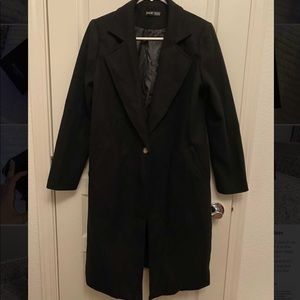 Black long overcoat